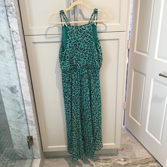 Teal leopard 🐆 print high low dress - Picture 2 of 2